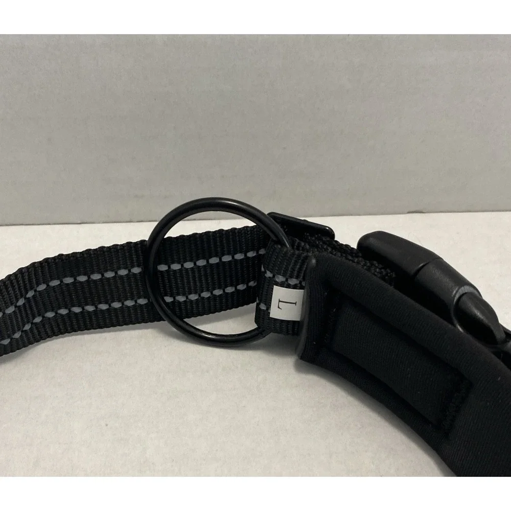 Apple Airtag Holder Reflective Dog Collar Comfortable for Dogs Large‎ -Black NWT